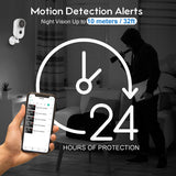 Wireless Rechargeable Battery Powered WiFi Camera, Home Security Camera, Night Vision, Indoor/Outdoor, 1080P Video with Motion Detection, 2-Way Audio, Waterproof, compatible with Cloud Storage/SD Slot