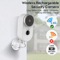 Wireless Rechargeable Battery Powered WiFi Camera, Home Security Camera, Night Vision, Indoor/Outdoor, 1080P Video with Motion Detection, 2-Way Audio, Waterproof, compatible with Cloud Storage/SD Slot