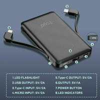 TG90 Portable Charger 6000mah External Battery Packs, Ultra Slim Power Bank