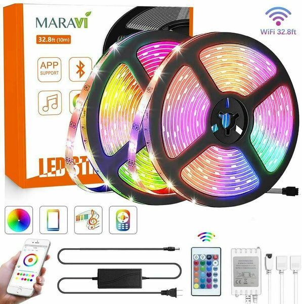 Maravi LED Strip Lights, Maravi Bluetooth Waterproof 10M Color Changing Lights.