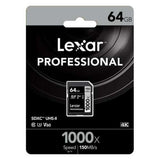 Lexar Professional 1000x 64GB SDXC UHS-II V60 Class 10 SD Card Read 150MB/s