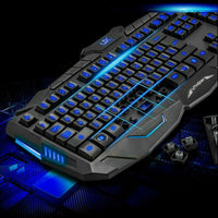 USB LED Light Gaming Keyboard and Mouse Set Kit for Computer PC