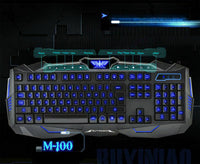 USB LED Light Gaming Keyboard and Mouse Set Kit for Computer PC