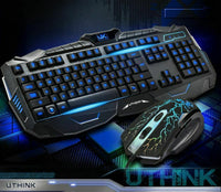 USB LED Light Gaming Keyboard and Mouse Set Kit for Computer PC